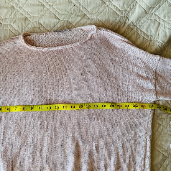 All Saints Pink M Nadine Crew Neck Sweater with Asymmetrical Hem - Picture 11 of 13